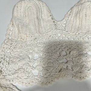 White crochet halter top small